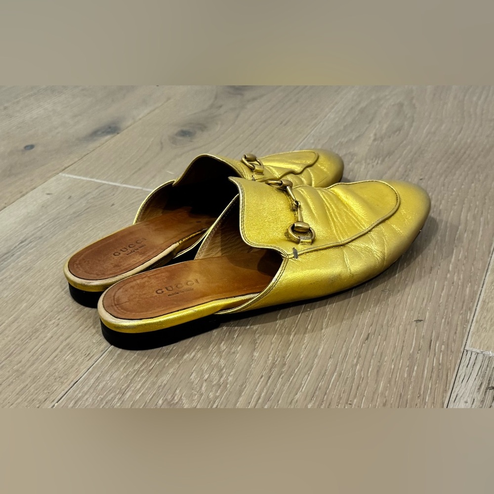 Gucci Women's Gold Mules - Picture 8 of 13